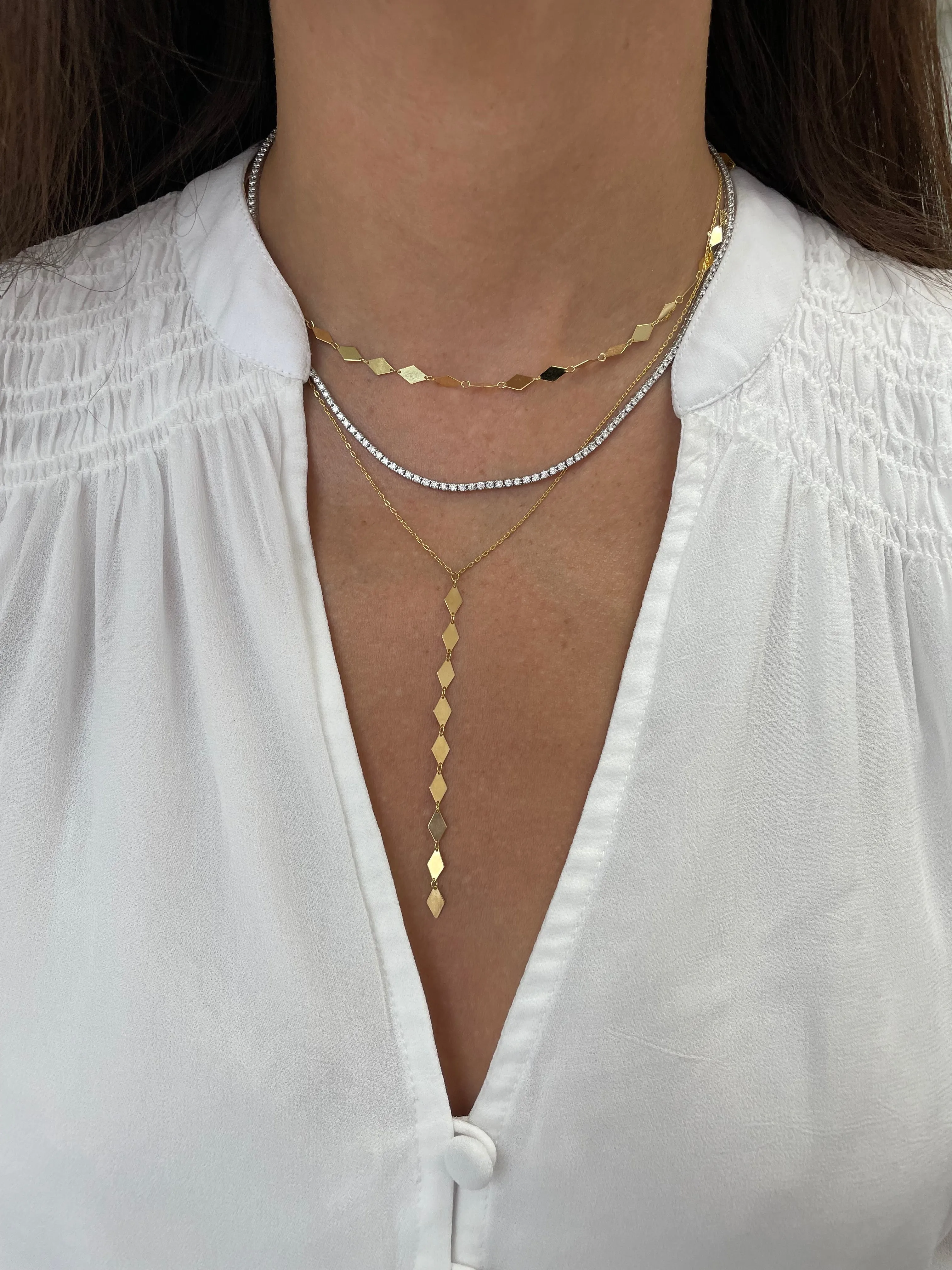 10K Gold Large Disco Necklace