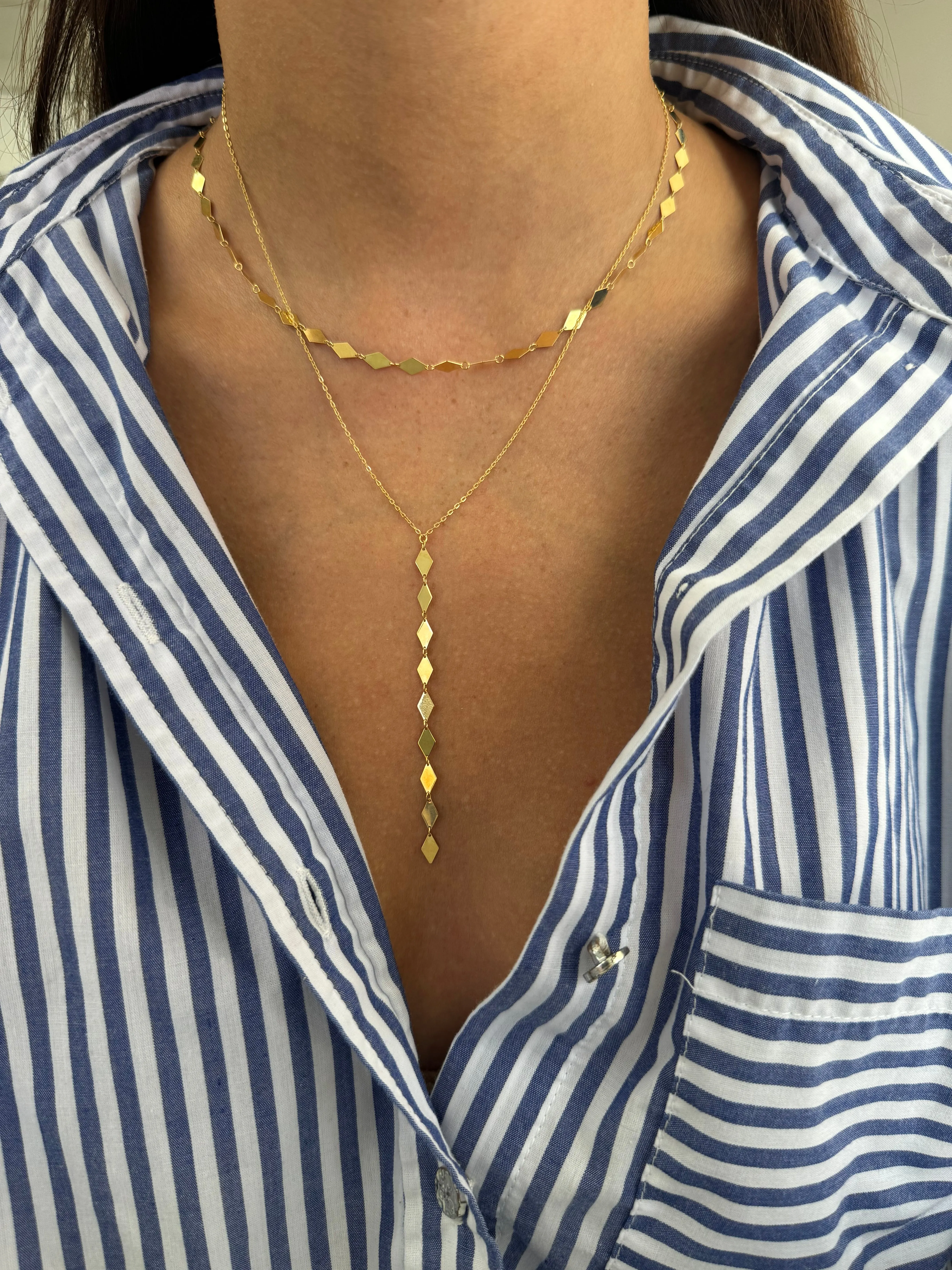 10K Gold Large Disco Necklace