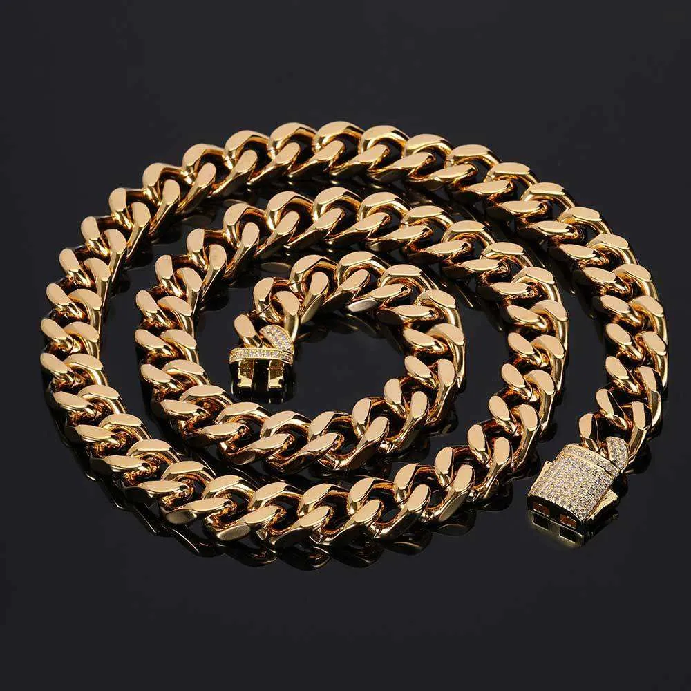 12mm Cuban Chain (Push Button Buckle)