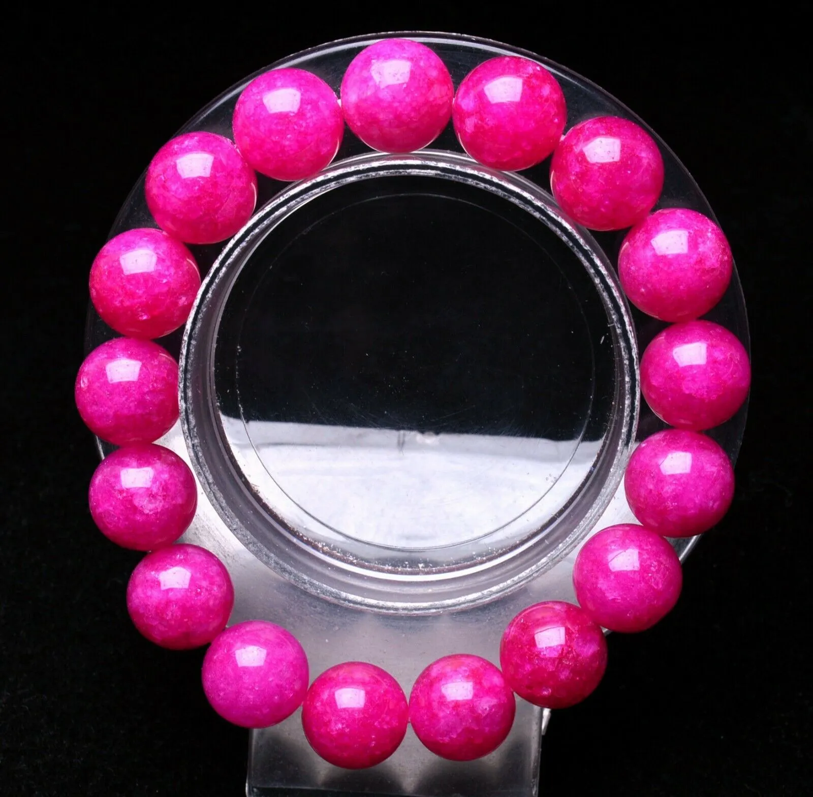 12mm Natural Pink Sugilite Round Beaded Bracelet