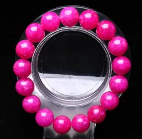 12mm Natural Pink Sugilite Round Beaded Bracelet