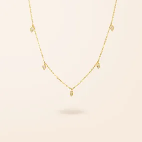 14K Gold Diamond Pear Drop Necklace