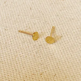 14k Gold Filled 4mm Round Disc Post Earrings