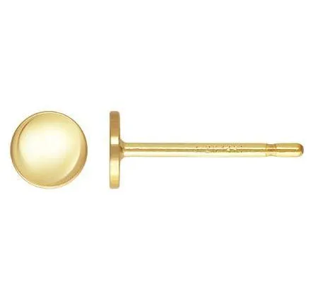 14k Gold Filled 4mm Round Disc Post Earrings