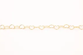 14K Gold-Filled 5.0 mm Heart Chain, Heart Cable Chain Wholesale Jewelry Making Heart Chain