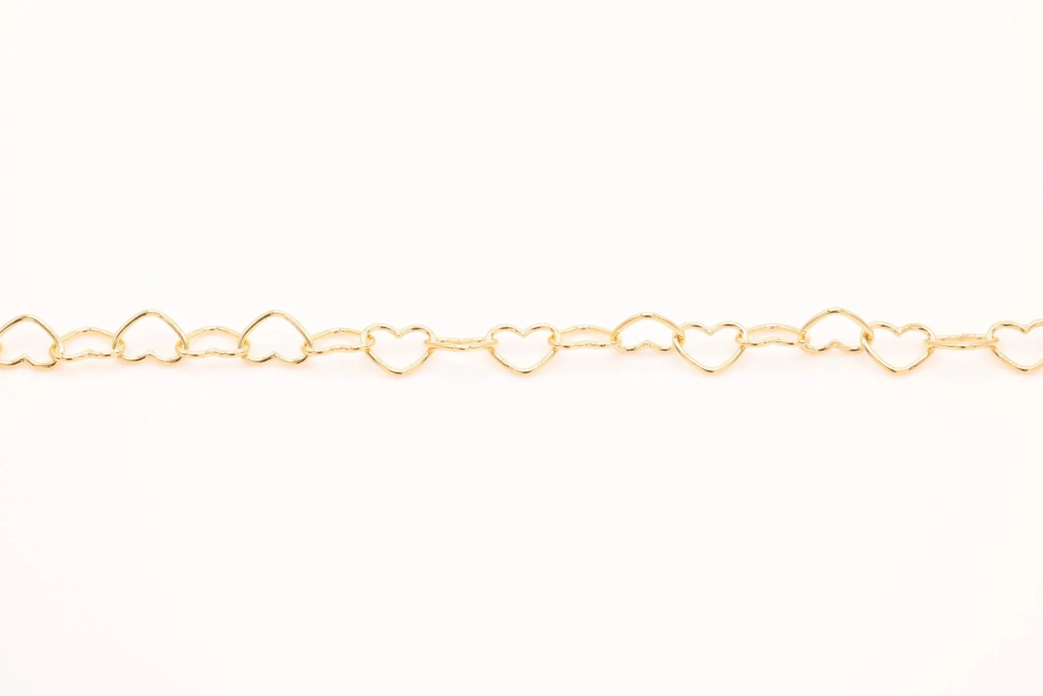 14K Gold-Filled 5.0 mm Heart Chain, Heart Cable Chain Wholesale Jewelry Making Heart Chain