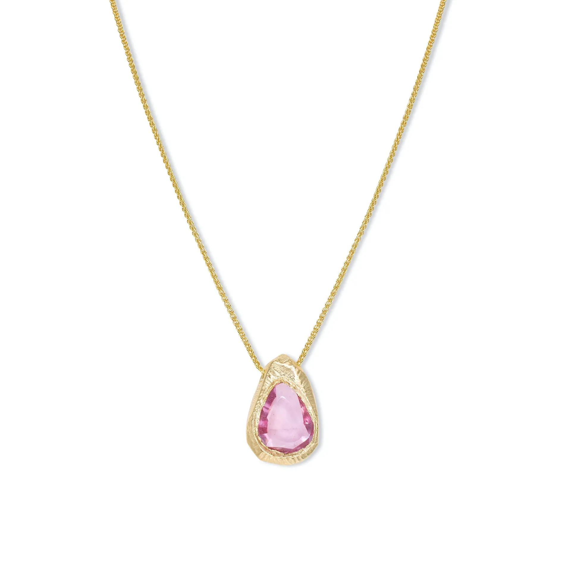 18K Freeform Slider Necklace in Pink Sapphire