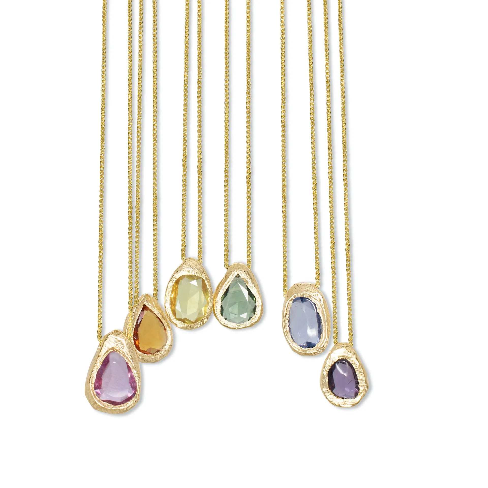 18K Freeform Slider Necklace in Pink Sapphire