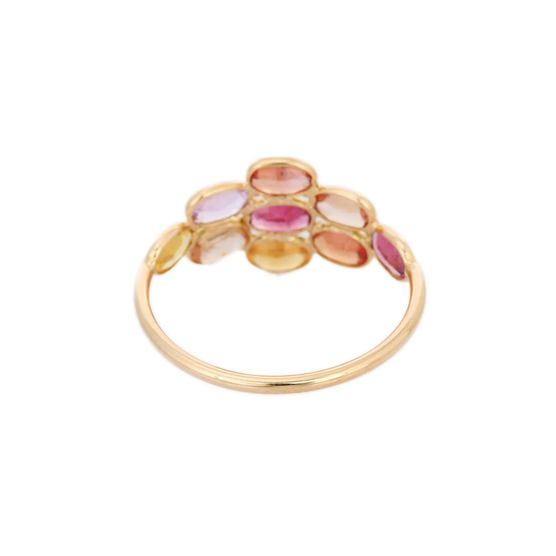 18K Gold Unique Multi Sapphire Ring