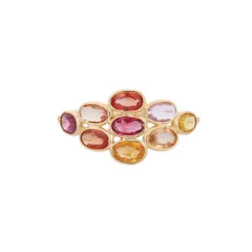 18K Gold Unique Multi Sapphire Ring