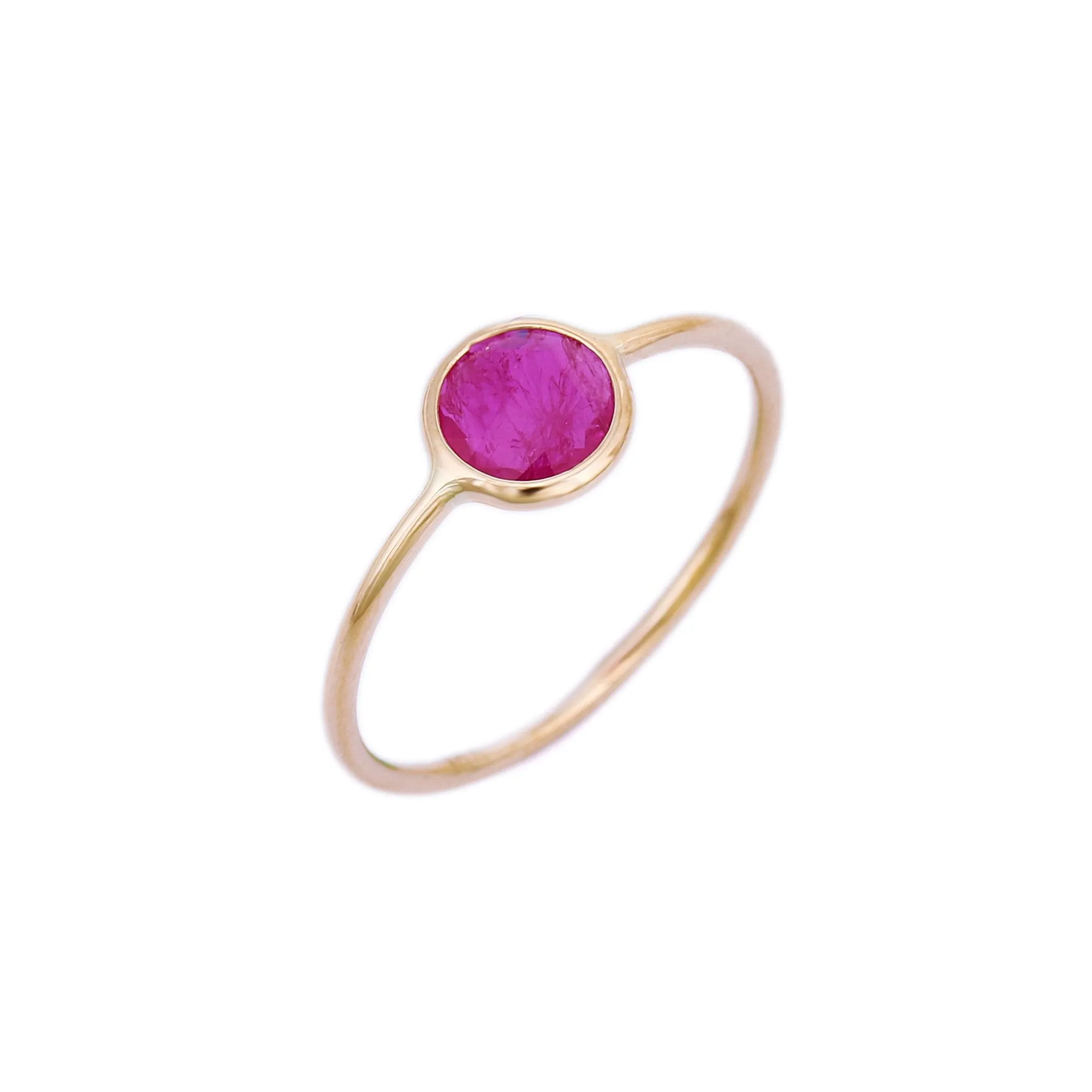 18K Yellow Gold Ruby Ring