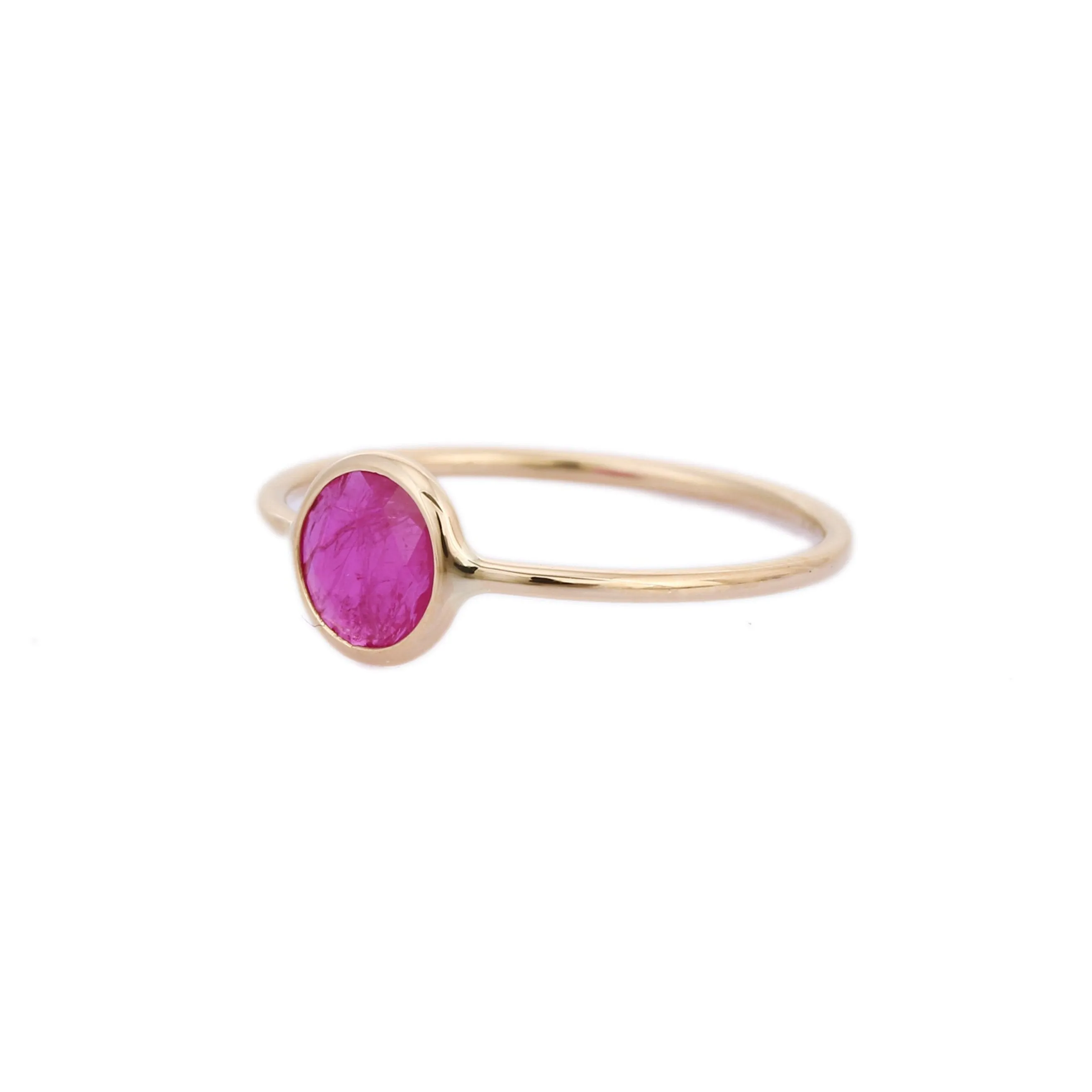 18K Yellow Gold Ruby Ring