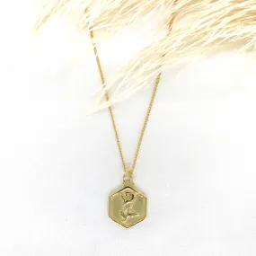 18K/925 Vermeil Hexagon Rose Necklace