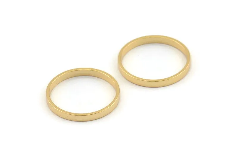 18mm Circle Connectors - 10 Gold Plated Brass Circle Connectors (18x0.8x2mm) D0310 Q0631