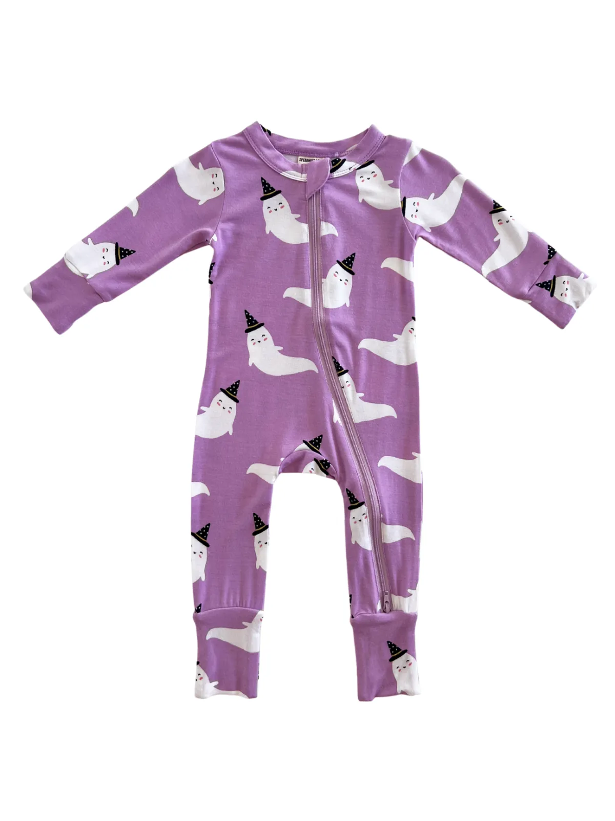 2-Way Convertible Zip Romper, Purple Ghost