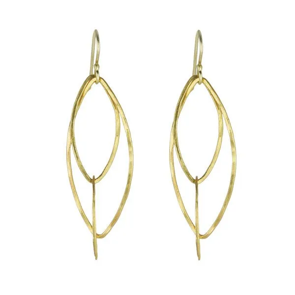 22K Gold Small Orchid Leaf Earrings