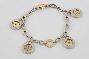 7.5" Bvlgari 14k Two-Tone Gold Charm Bracelet (31.18g.)