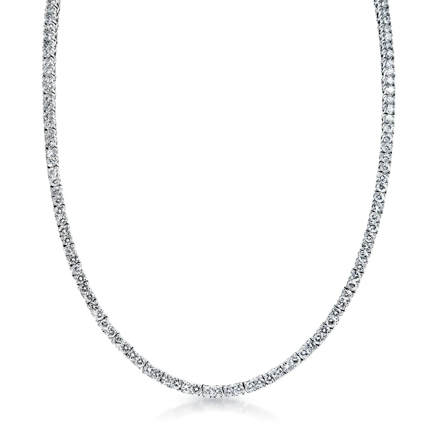 Alianna 24 Carat Round Brilliant Diamond Tennis Necklace in 14k White Gold By Mike Nekta