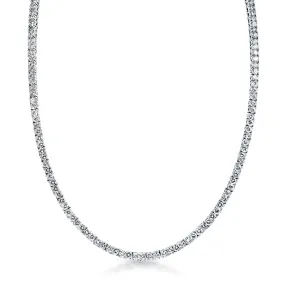 Alianna 24 Carat Round Brilliant Diamond Tennis Necklace in 14k White Gold By Mike Nekta