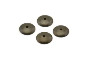 Antique Brass Bead, 100 Antique Brass Round Cambered Middle Hole Connector, Findings, Bead Caps (10mm) K019