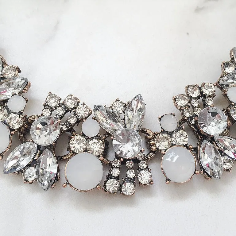 ANYA White & Gold Statement Necklace