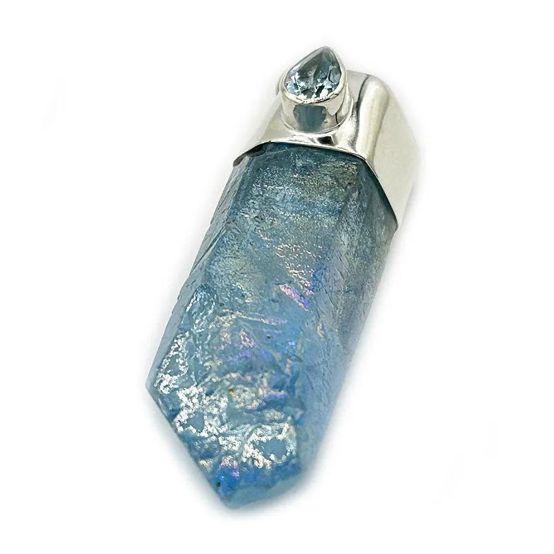 Aqua Aura Blue Topaz Pendant (A)