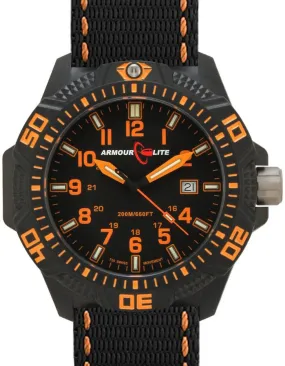 ArmourLite Caliber Series - Orange Accents - Nylon Strap - Tritium - Date - 200m