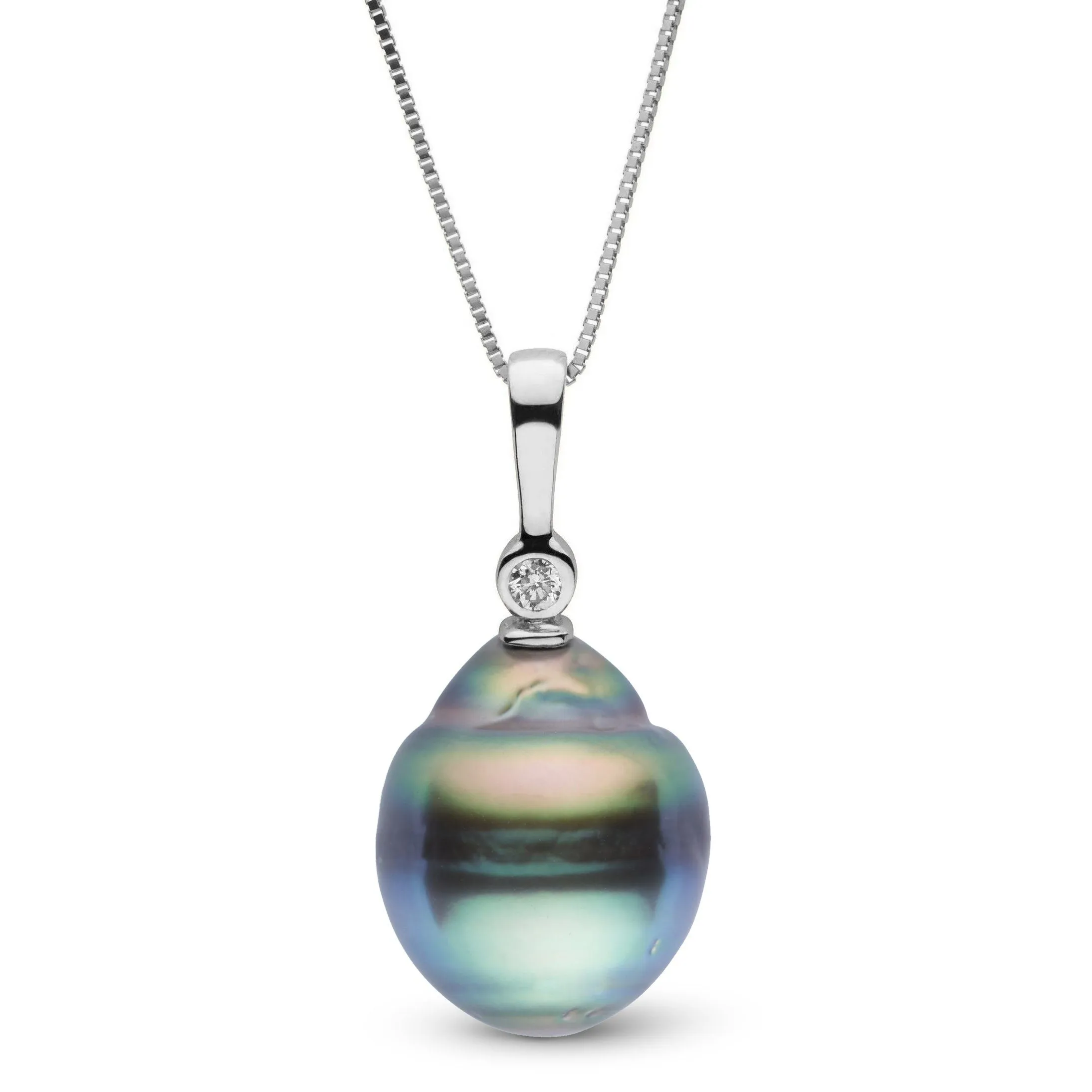 Aspire Collection 11.0-12.0 mm Baroque Tahitian Pearl & Diamond Pendant