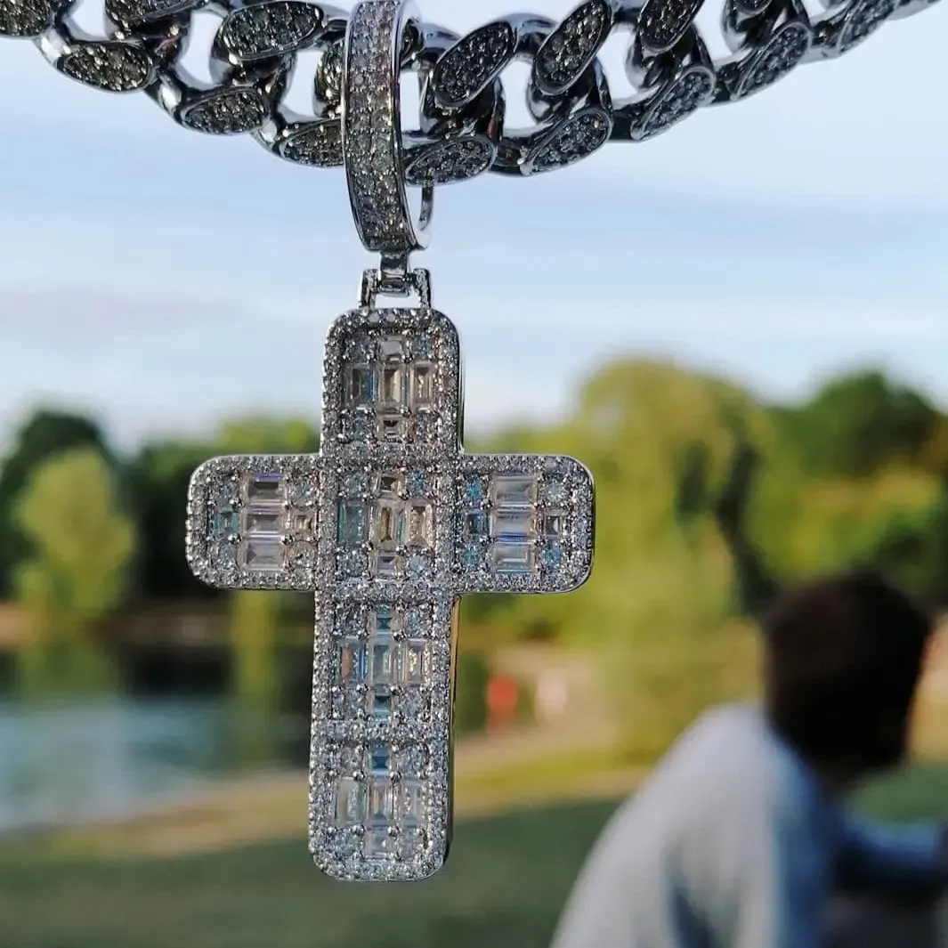 Baguette Diamond Cross Pendant