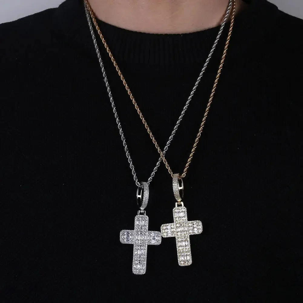 Baguette Diamond Cross Pendant