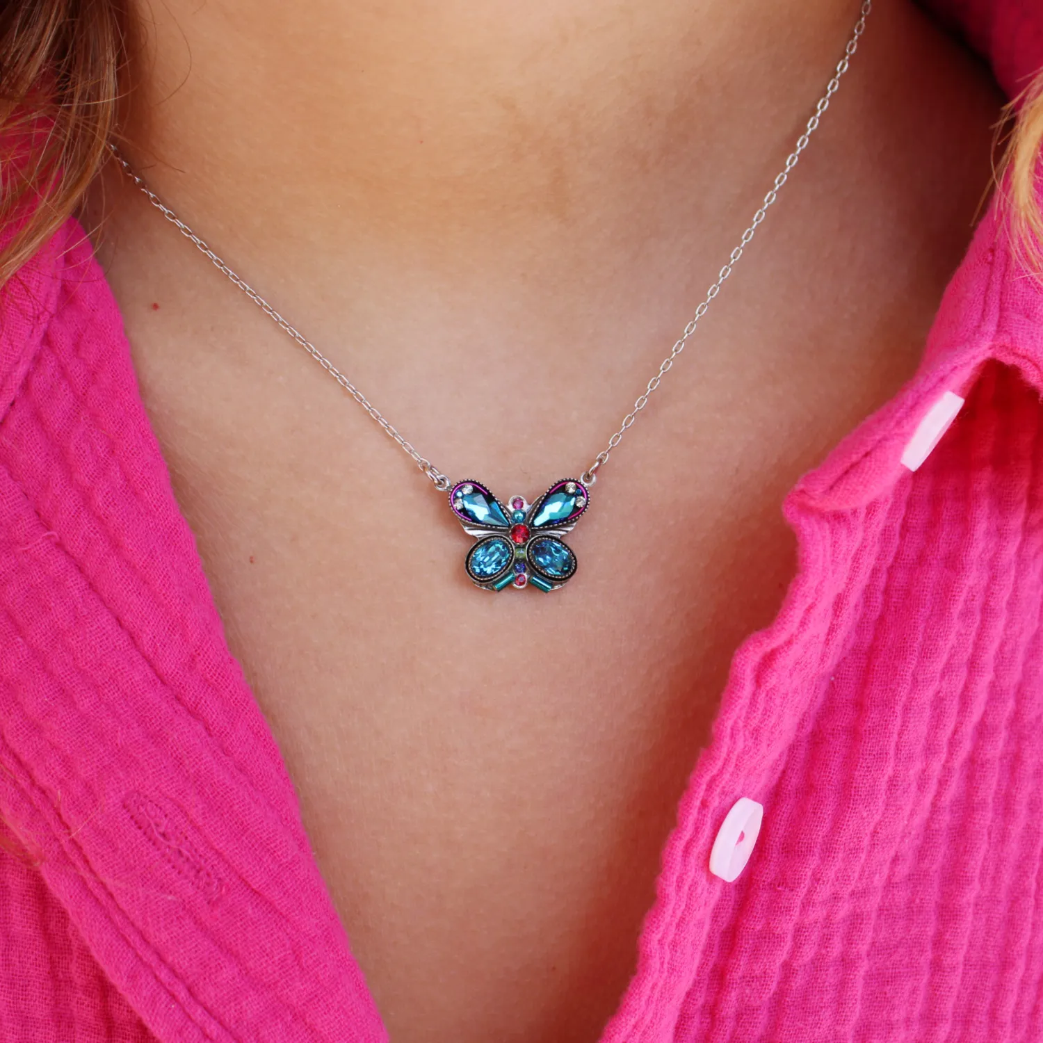 Bermuda Blue Butterfly Necklace