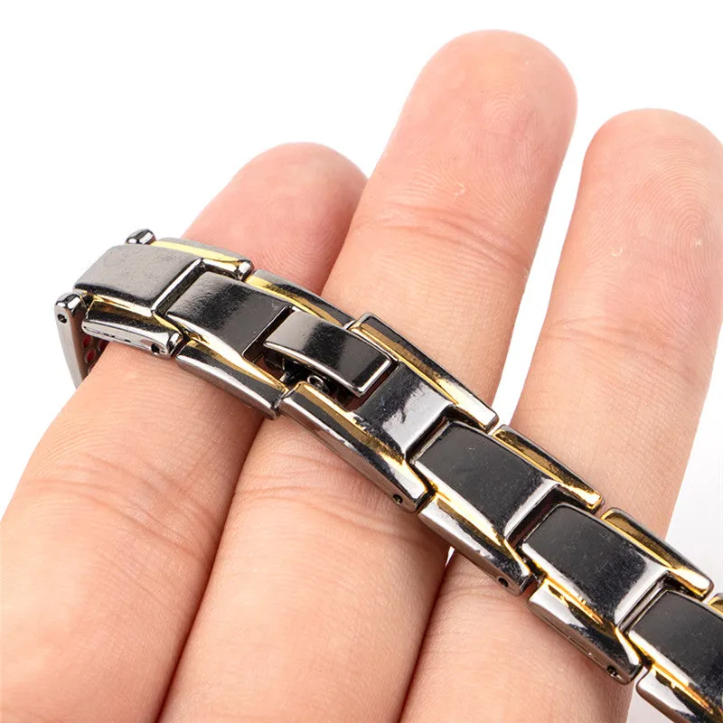 Black Gold IP Stainless-Steel Link Magnetic Bracelet