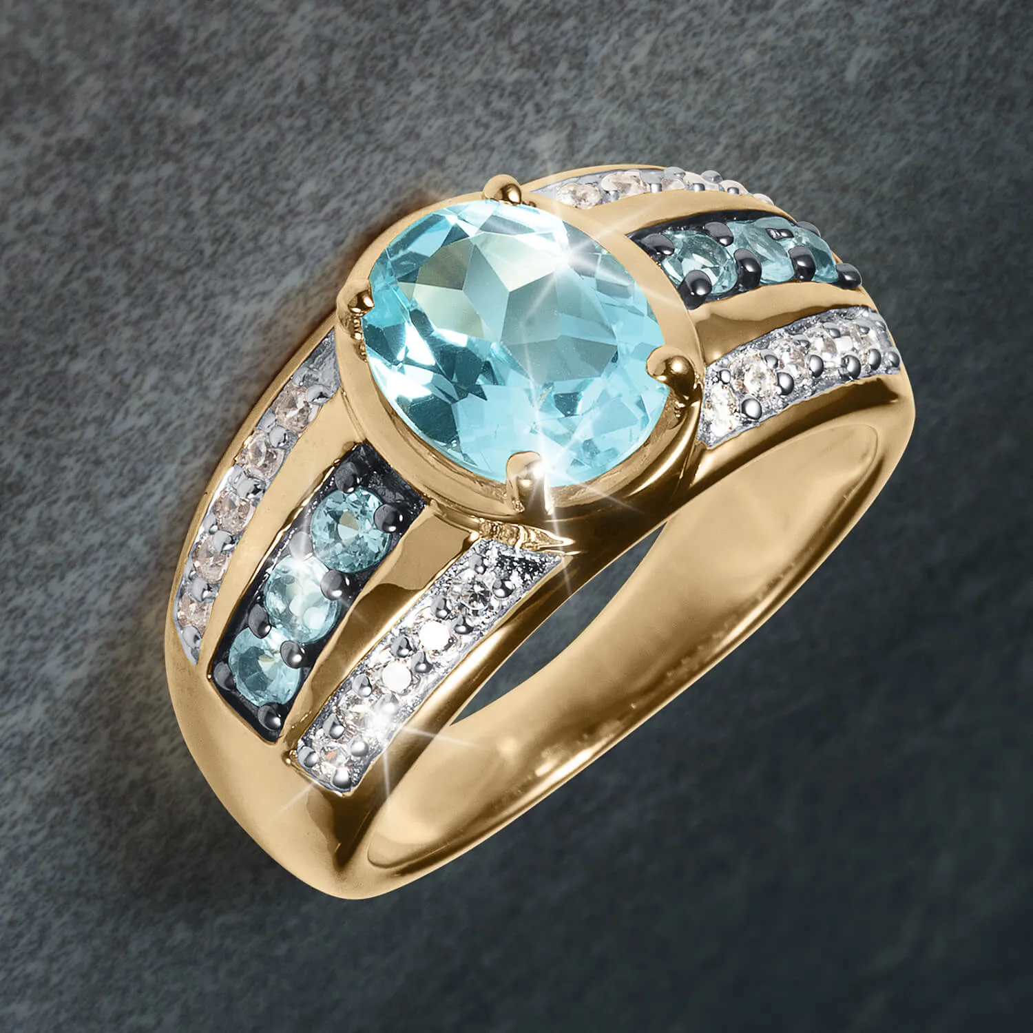 Blue Topaz Legend Men's Ring