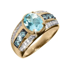 Blue Topaz Legend Men's Ring