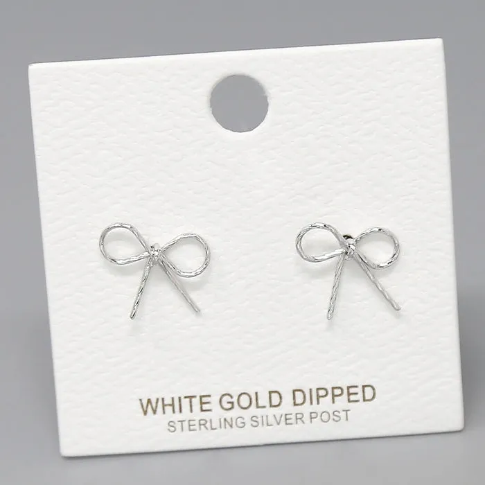 Bow Gold Dipped Stud Earrings