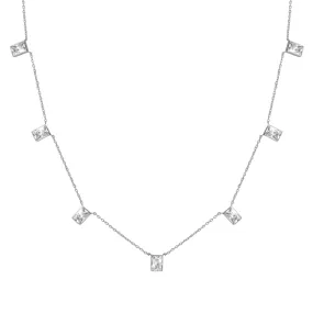 BROOKE BAGUETTE NECKLACE SILVER