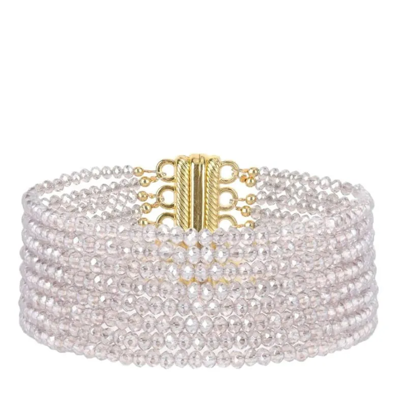 BUDHAGIRL | Meghan 8 Strand Crystal Bracelet