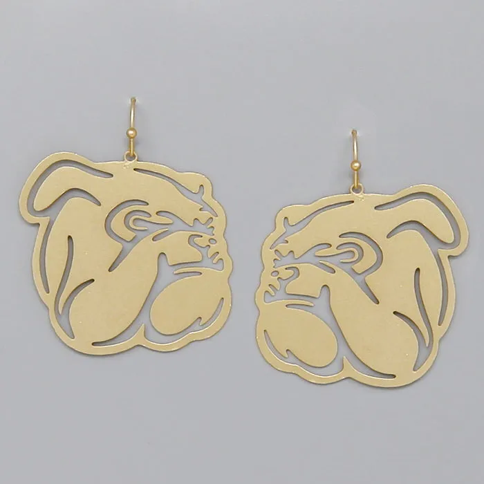 Bulldog Cutout Filigree Earrings