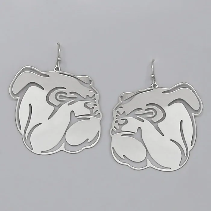 Bulldog Cutout Filigree Earrings