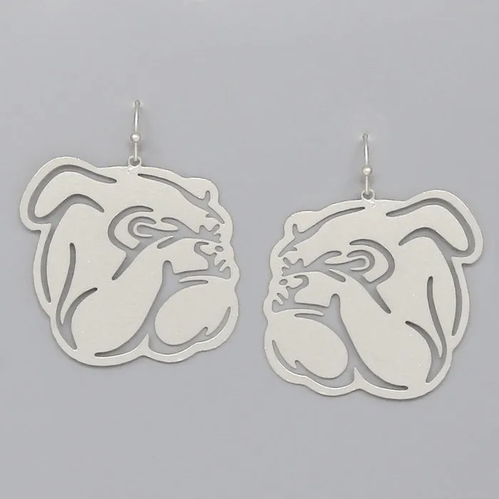 Bulldog Cutout Filigree Earrings