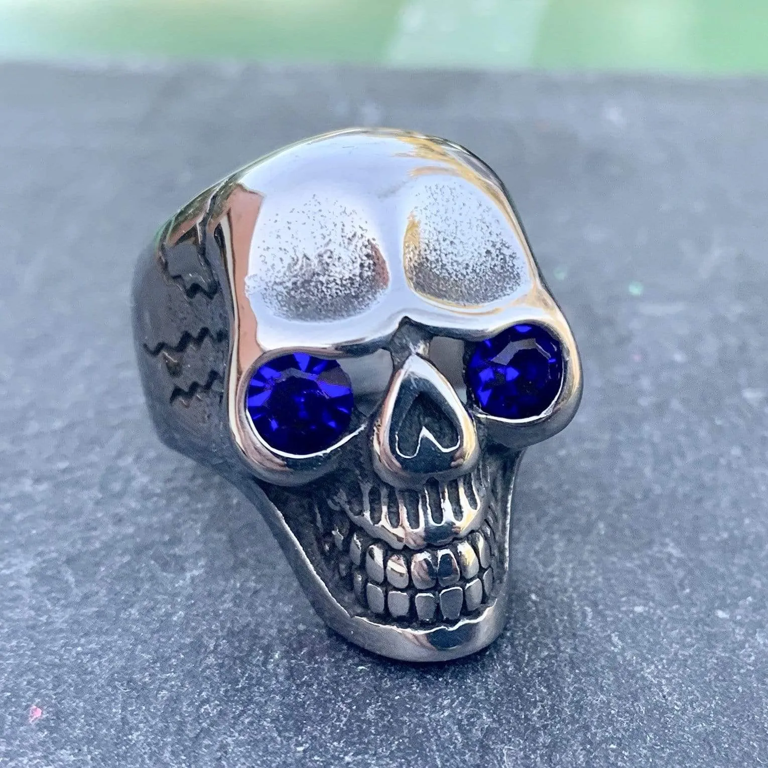 Captain Jack's Blue Eye Skull Ring - R24