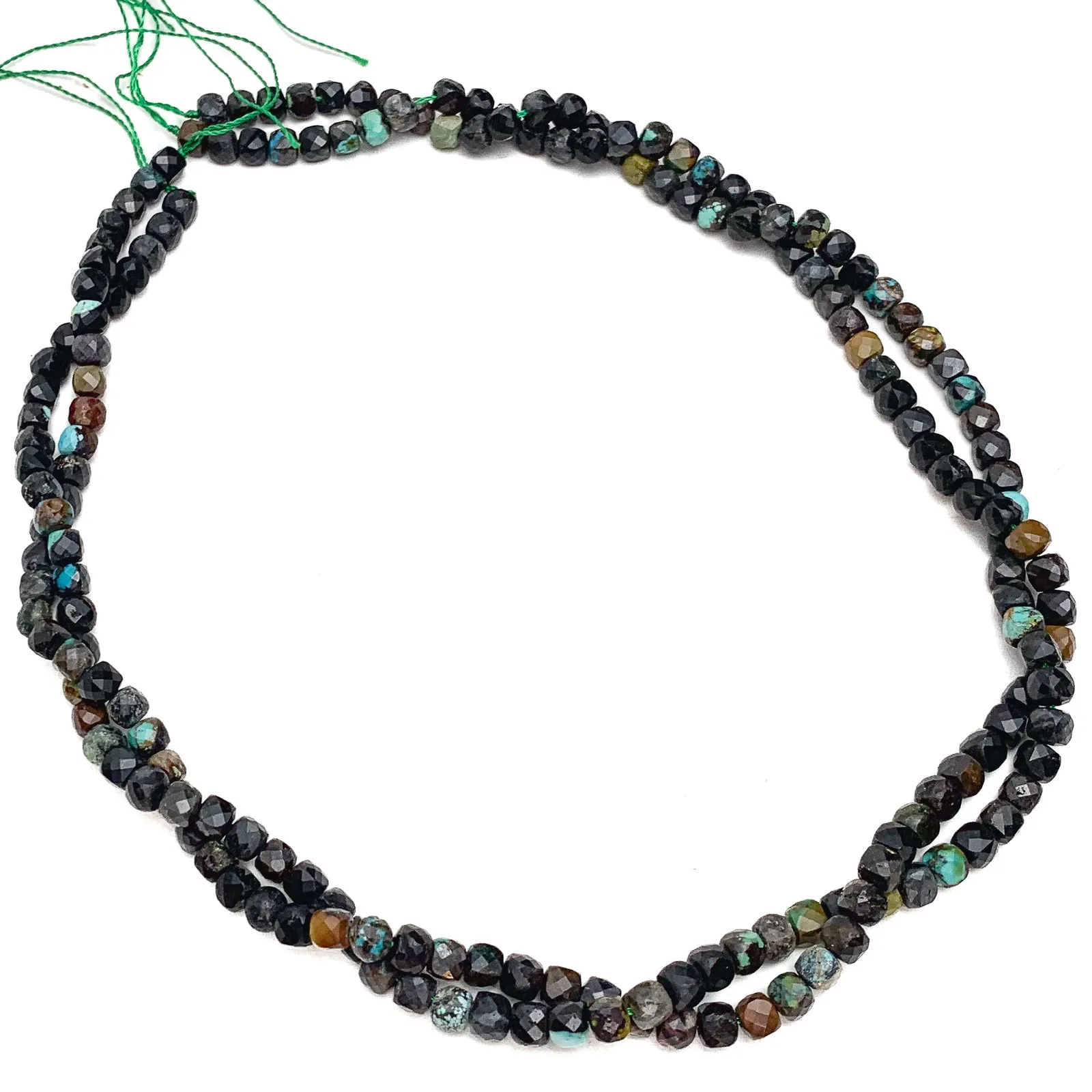 Chrysocolla 4.5mm Faceted Cubes Bead Strand