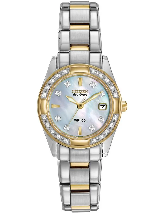 Citizen Ladies Eco-Drive Regent 100M WR - 28 Diamonds - MOP Dial - Two-Tone