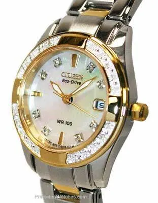 Citizen Ladies Eco-Drive Regent 100M WR - 28 Diamonds - MOP Dial - Two-Tone