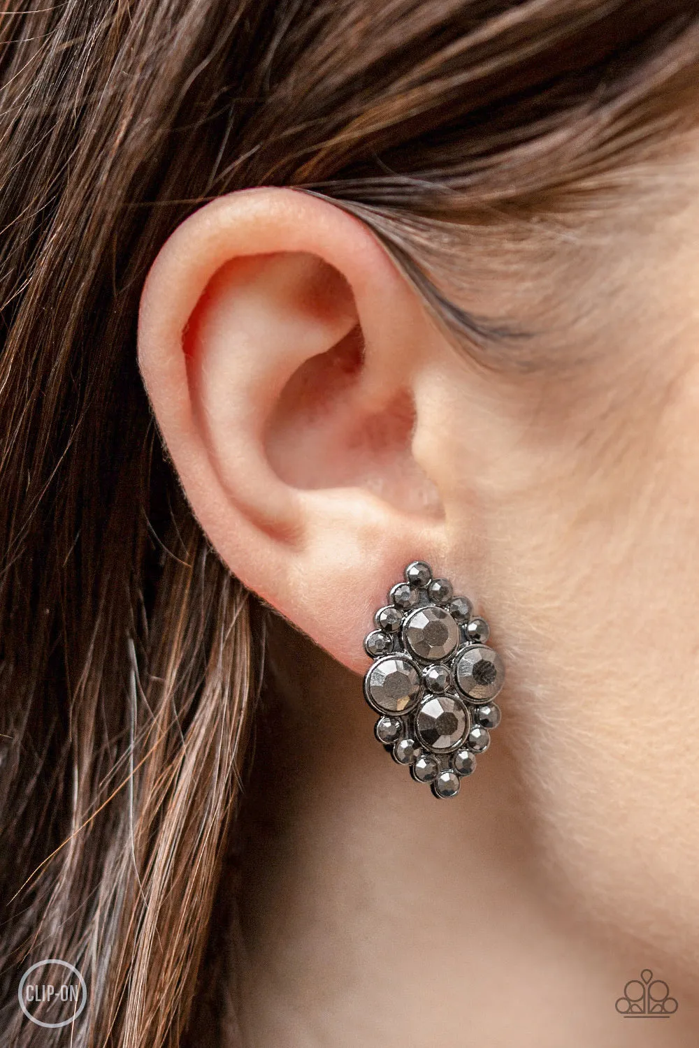 City Gardens Black Clip-On-Earrings