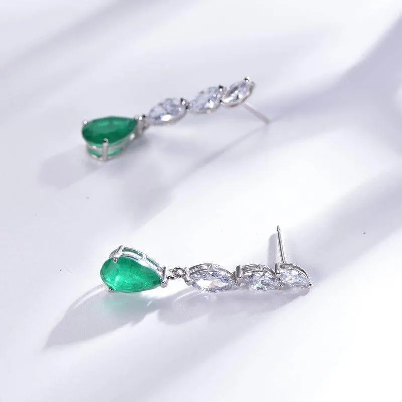 Classic Emerald Green Drop Earrings