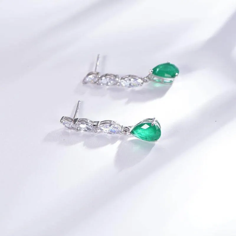 Classic Emerald Green Drop Earrings