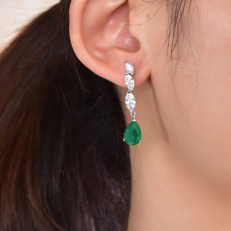 Classic Emerald Green Drop Earrings