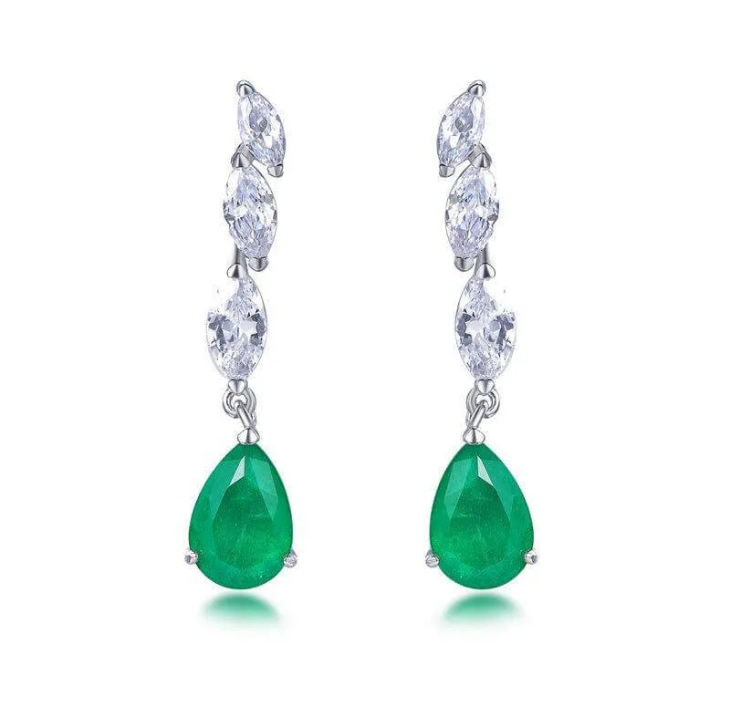 Classic Emerald Green Drop Earrings