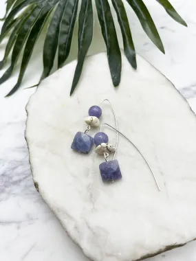 collage earrings  - tanzanite